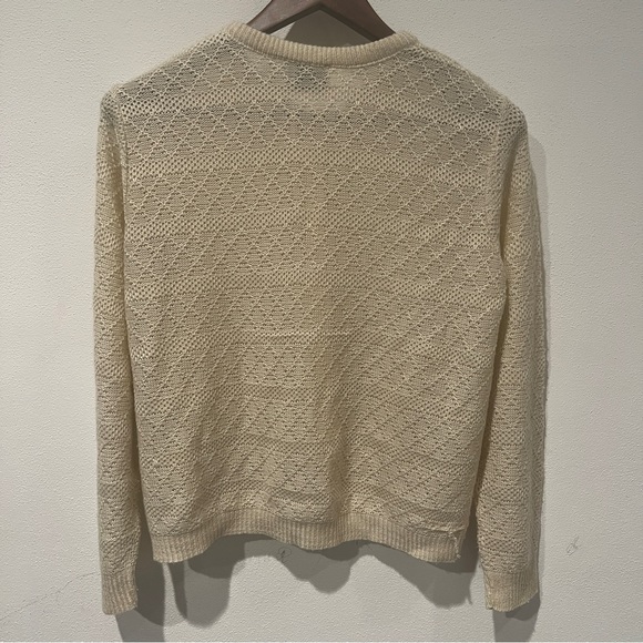 Vintage Sweetree Open Knit Button Front Lightweight Cardigan Preppy Academia - Picture 6 of 10